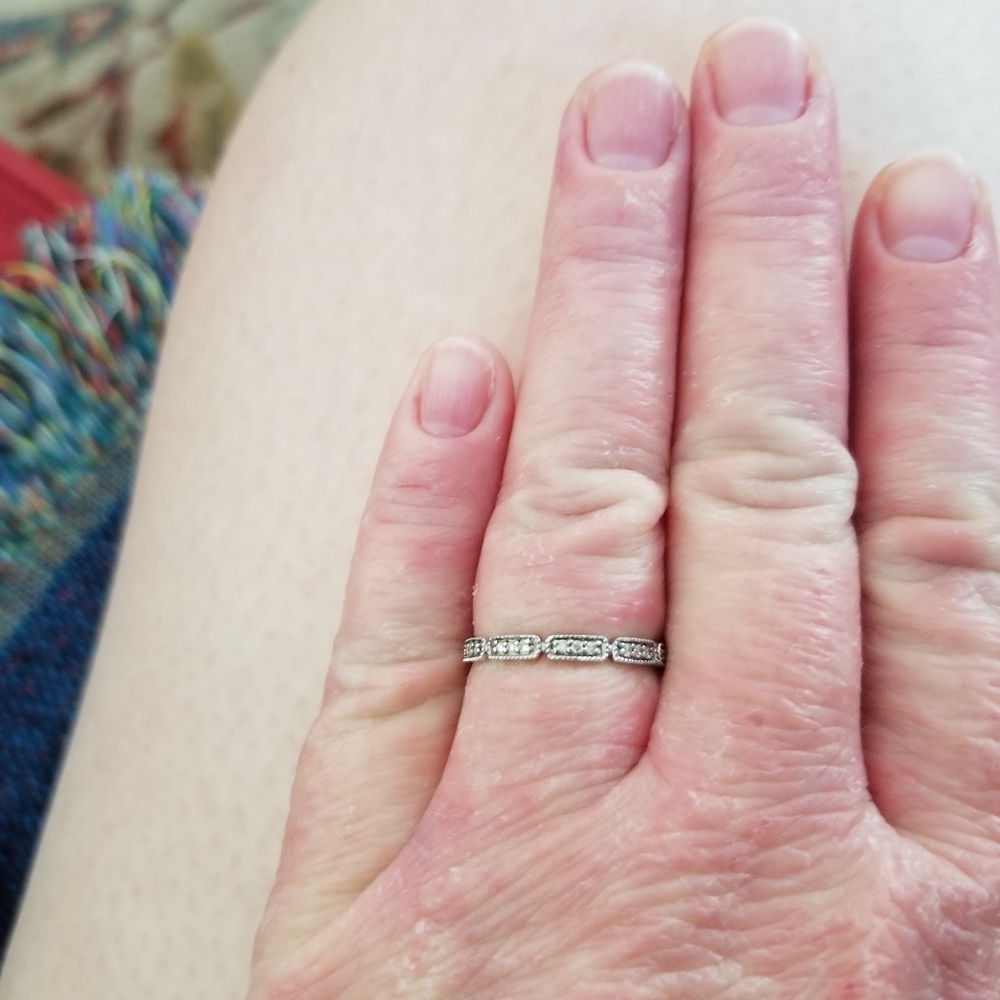Diamond and White Gold Stacking Band